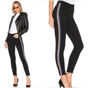 Mother‎ High Waisted Looker Ankle Fray in Guilty Glitter Racer Size 24